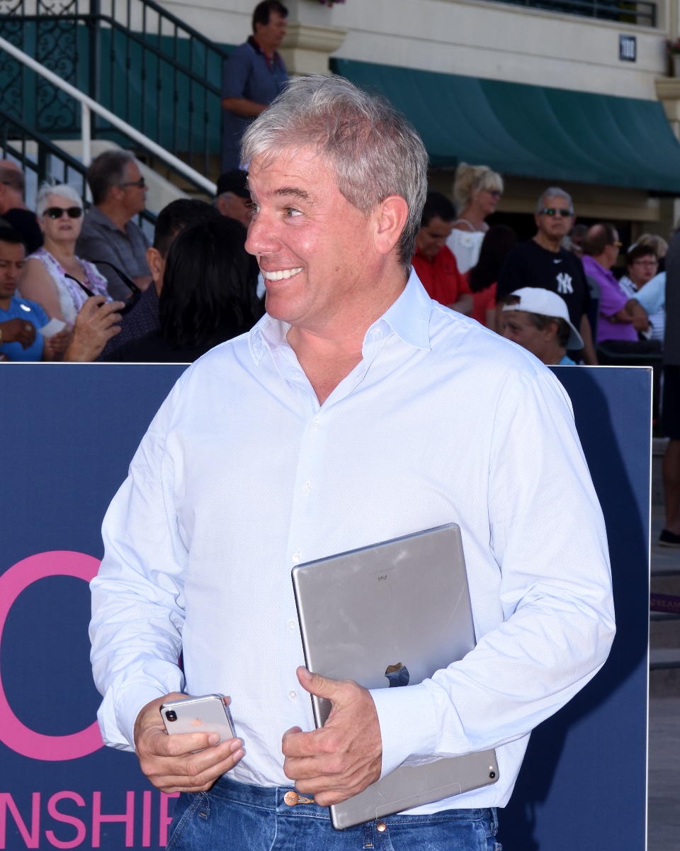 Trainer Wesley Ward, seen in an earlier photo, ahead of his filly Satisfied Mind’s start in the Royal Palm Juvenile Fillies at Gulfstream Park with a Royal Ascot berth on the line