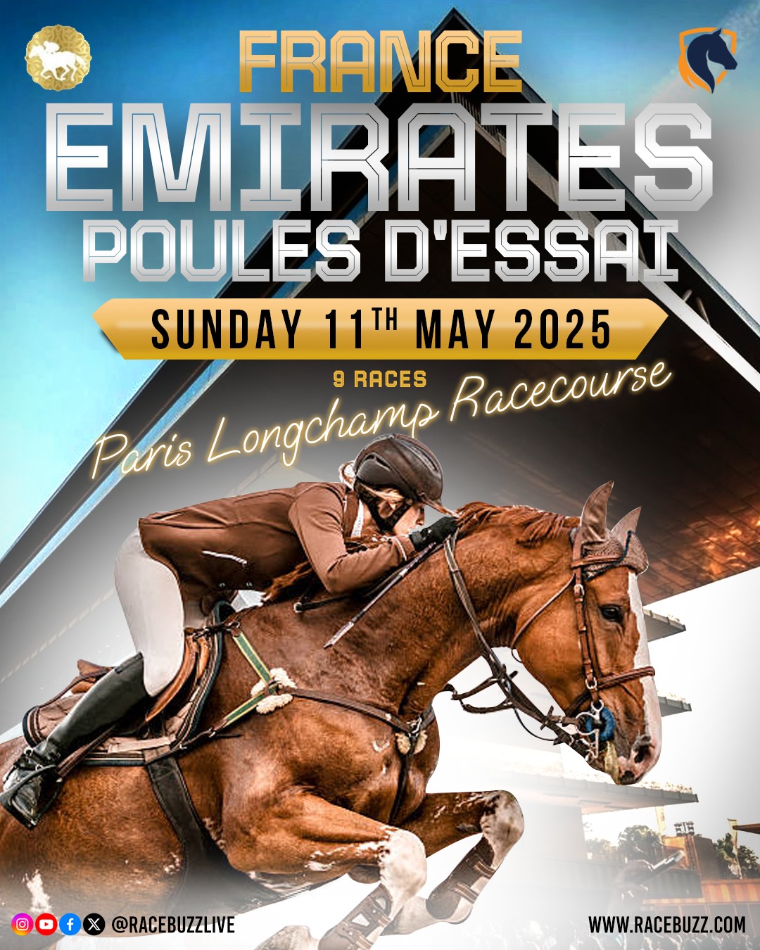 Crowds enjoying racing and live music at ParisLongchamp Racecourse on May 11, 2025, during French Classic Day and the NRJ Music Tour.