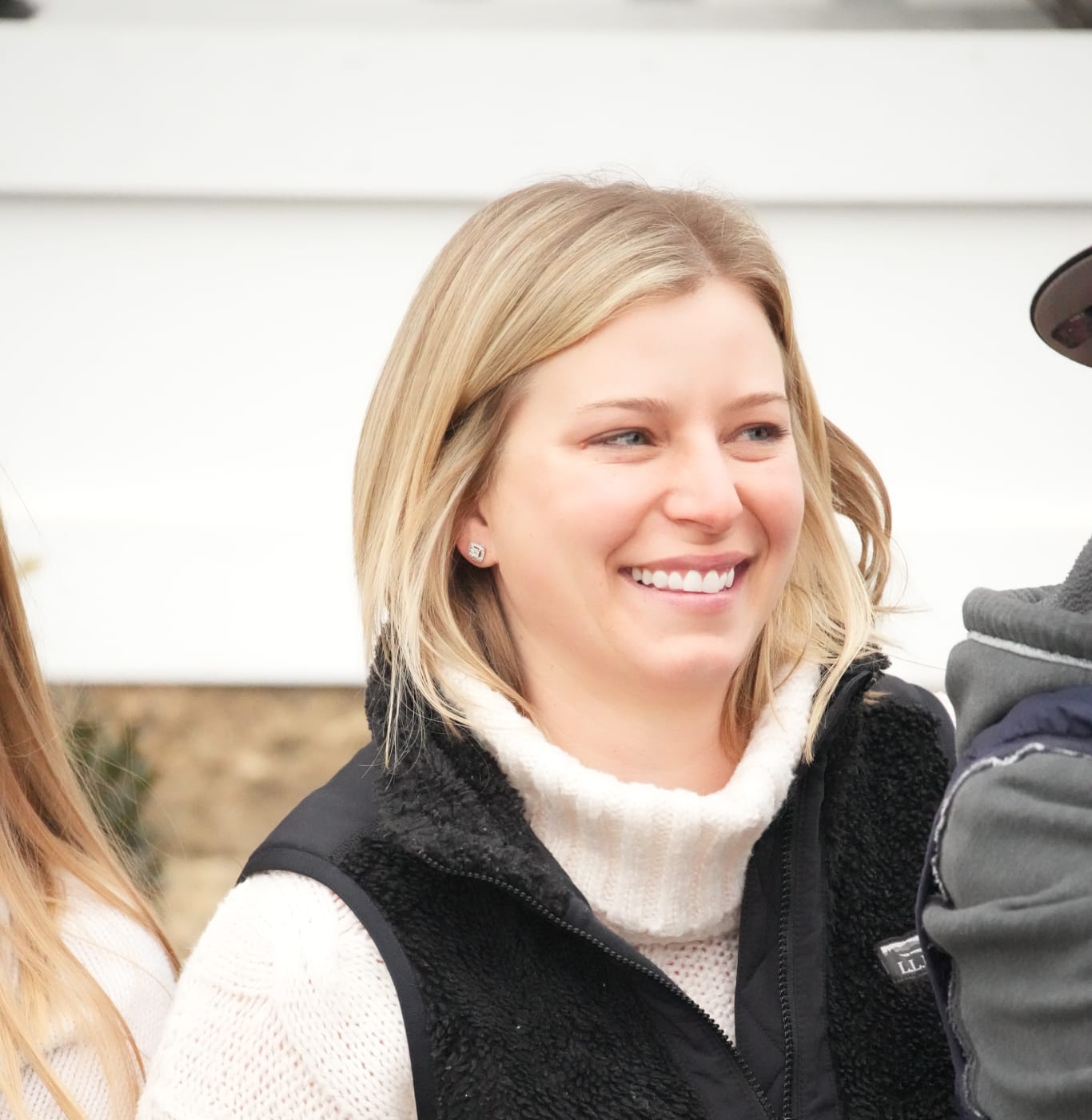 Trainer Brittany Russell with her filly Reply preparing for the 2025 Black-Eyed Susan Stakes at Pimlico Race Course.