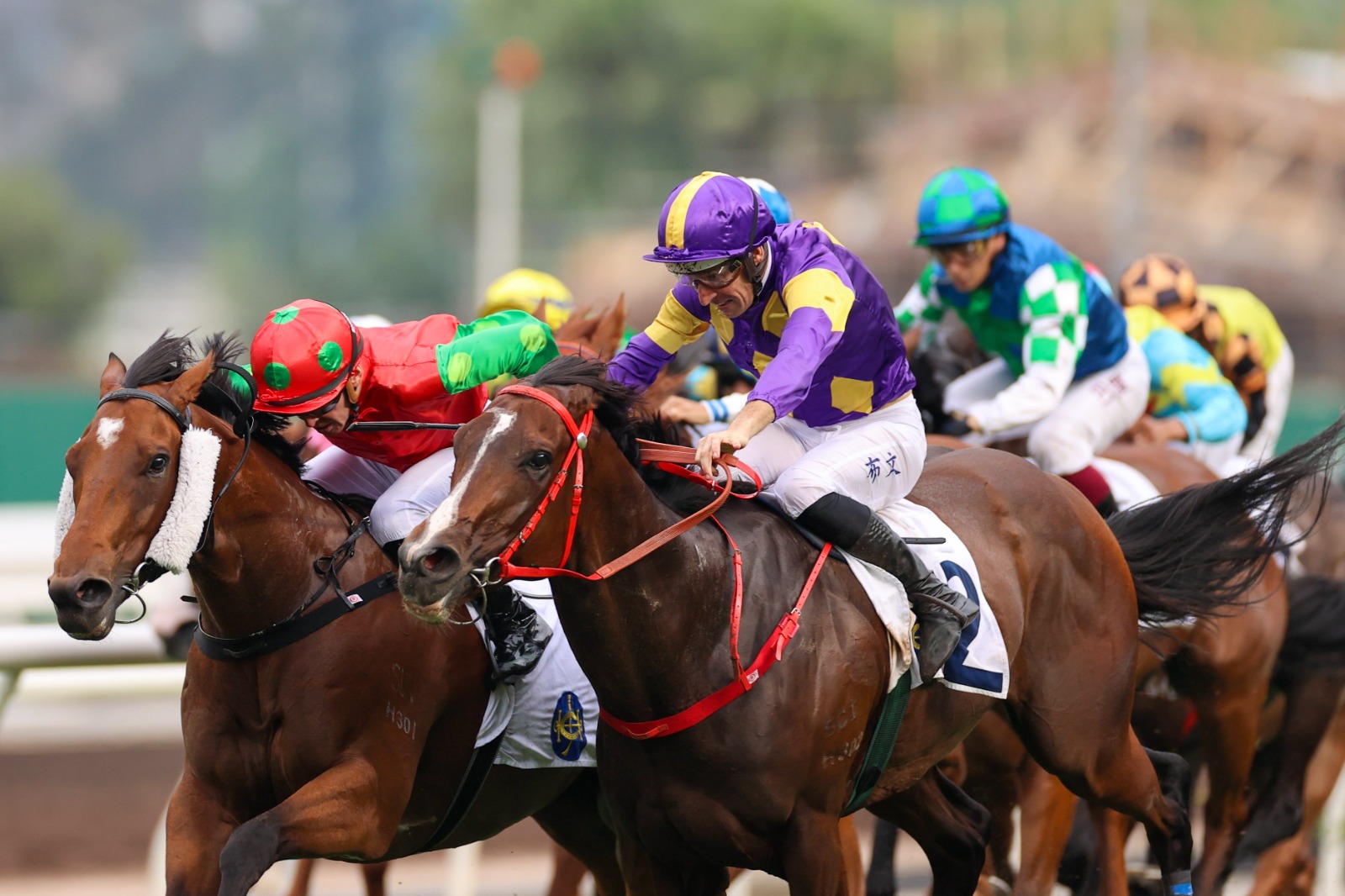 Helios Express charges home to win the 2025 Sha Tin Vase Handicap under jockey Hugh Bowman