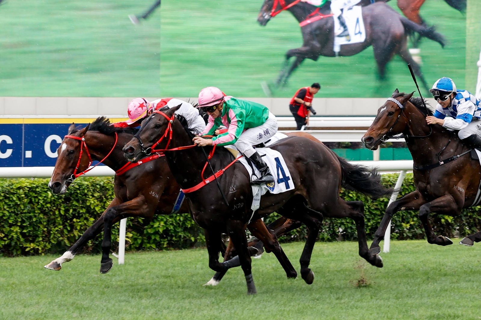 Trainer John Size and jockey Zac Purton at Sha Tin ahead of the Group 3 Premier Cup and Premier Plate races on 22 June 2025.