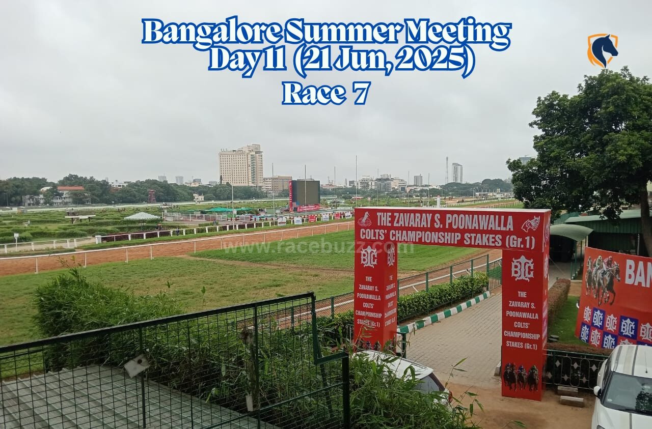 Doncaster Belle, with jockey S. Saqlain aboard, storms ahead to win The Dupont Plate at Bangalore Turf Club on June 21, 2025, giving trainer Darius R. Byramji yet another success in the penultimate race of Summer Meeting Day 11.