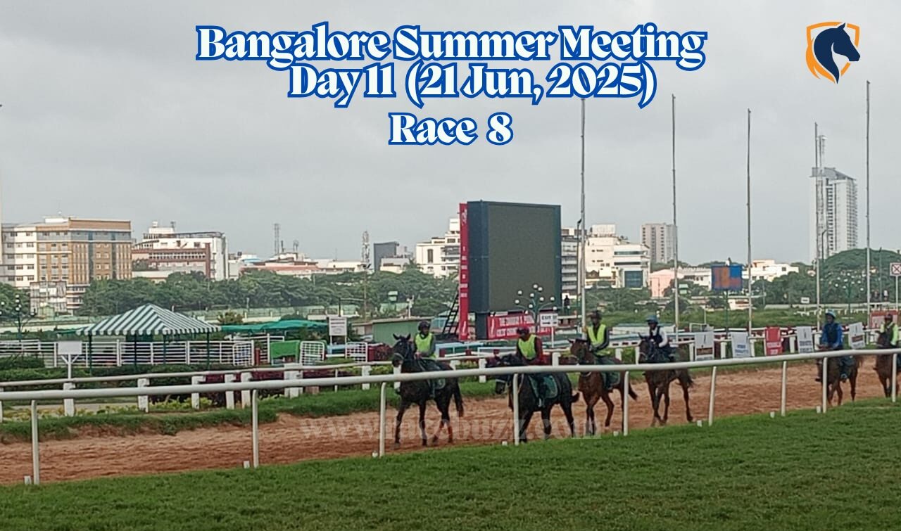 Darrion surges to victory under Vivek G. in The Prabalo Plate, the final race on Day 11 of the Bangalore Summer Meeting at BTC, capping off an exciting day of Indian flat racing on June 21, 2025.
