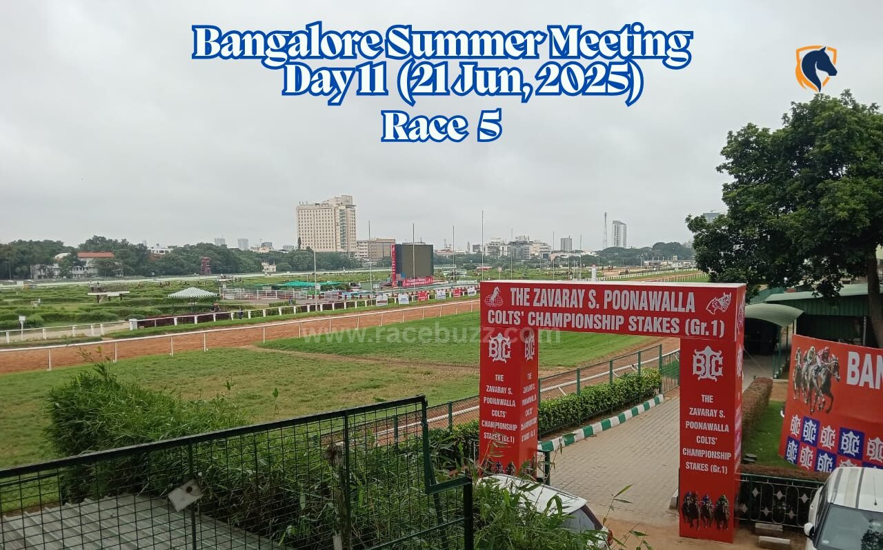 Ice of Fire, under jockey Vivek G., sprints to victory in The D. Kumar Siddanna Memorial Trophy at Bangalore Turf Club on June 21, 2025, stopping the clock at 1:24.20 for trainer Prasanna Kumar and owner Mr. P. Arun Kumar.