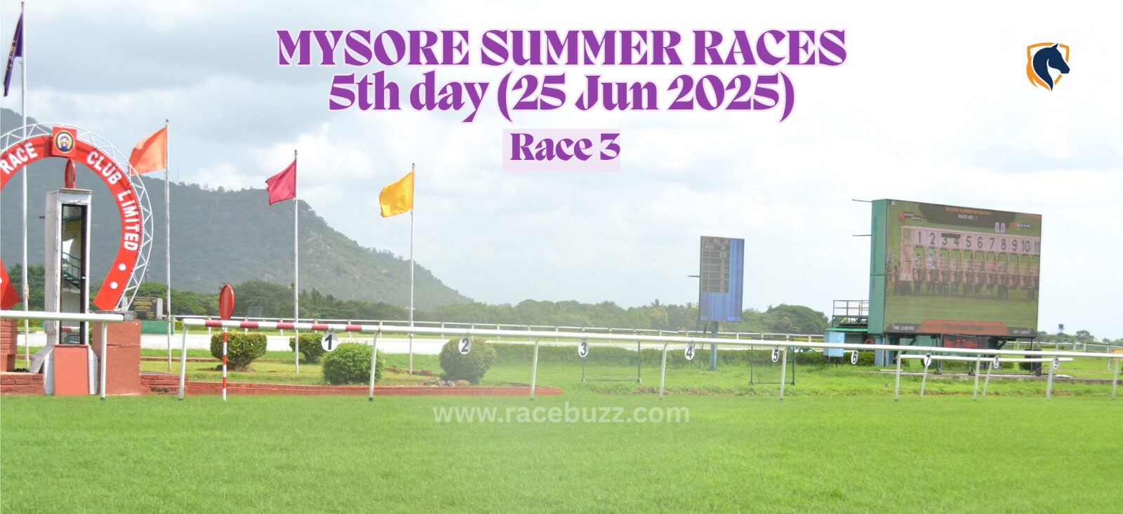 Beautiful Bloom surges ahead in the final stretch to win The Alberetto Plate Division I at Mysore, ridden by Madhu Sudhan S. and trained by Bobby M.