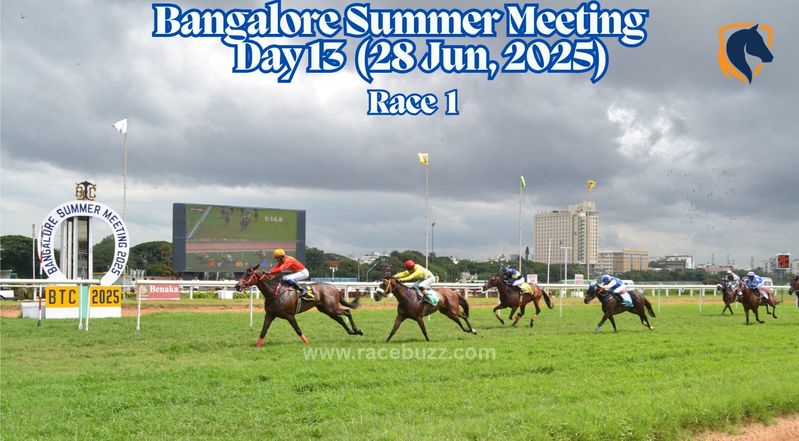 Baltimore ridden by jockey Asirvatham surges ahead to win the Royal Challenge Plate at Bangalore Turf Club Summer Meeting 2025