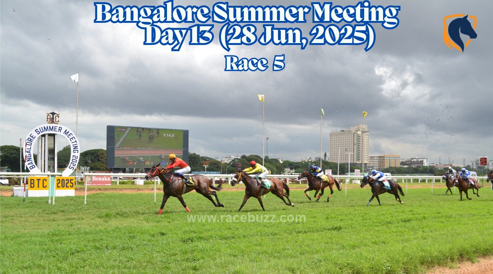 Mayne Magic, with Antony Raj aboard, edges out Champions Way and Sativur in a close finish to win The Managing Committee Gold Cup at Bangalore Turf Club in 1:38.04.