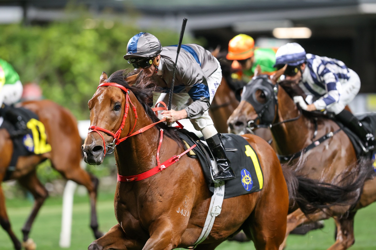 Zac Purton aboard Horsepower during morning trackwork at Happy Valley ahead of the Class 2 Wan Chai Gap Handicap