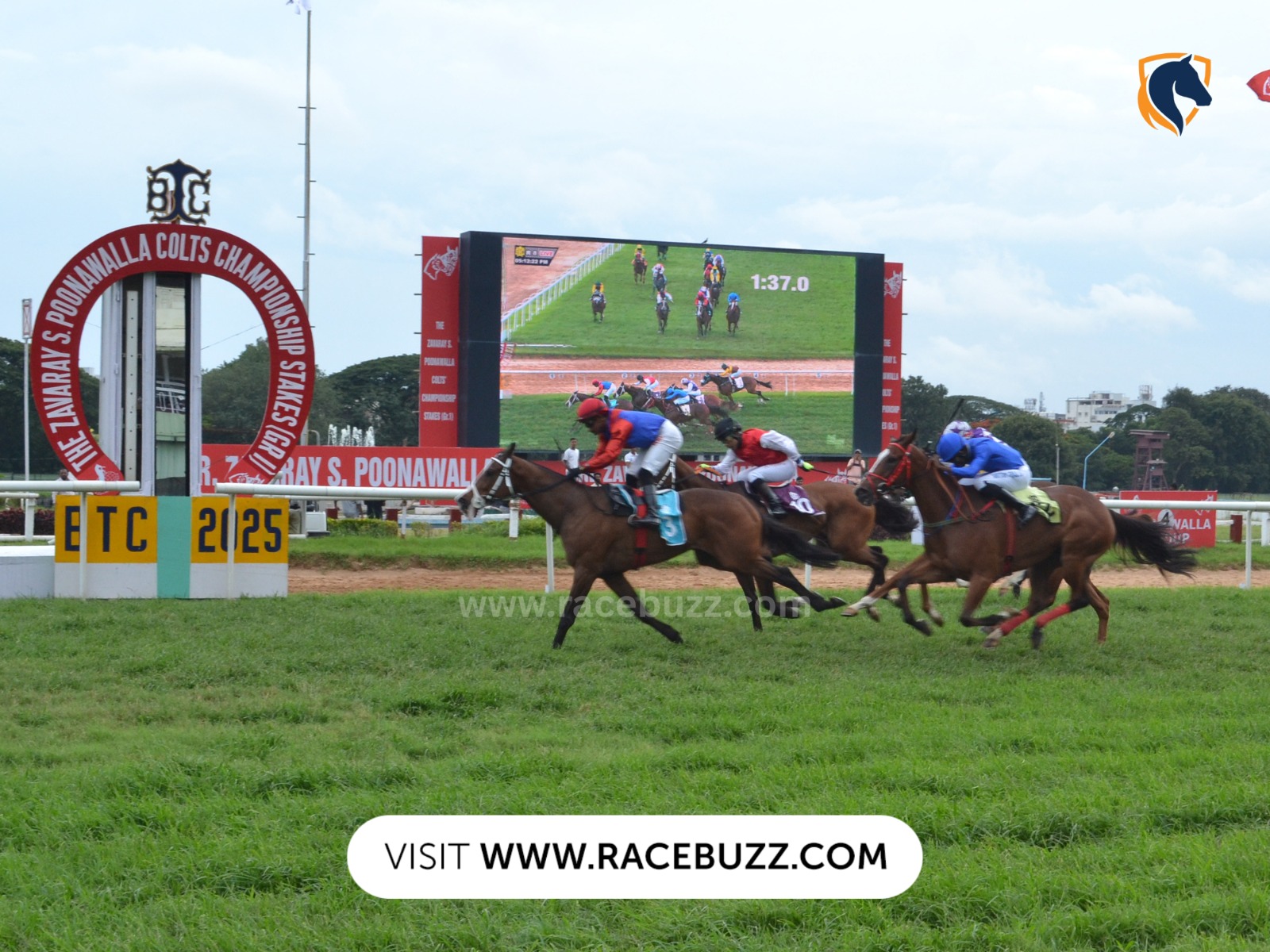 Horses racing at Bangalore Turf Club during the Bangalore Summer Meeting 2025.
