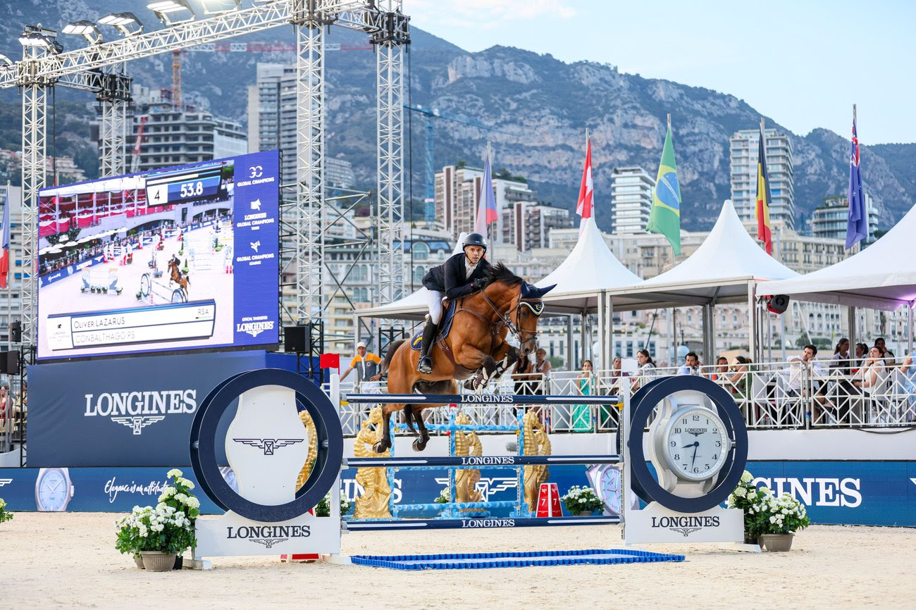 Maikel van der Vleuten and Beauville Z N.O.P. in action during their winning round at the Longines Global Champions Tour of Monaco 2025