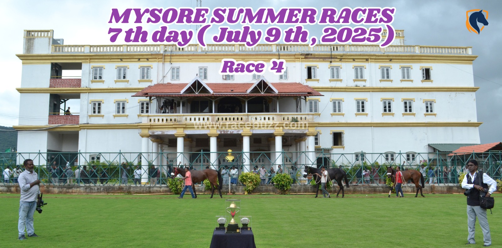 Seolfor Bullet crosses the finish narrowly ahead of The Golden Sunrise and Choice in a thrilling run at The Harangi Dam Plate during Mysore Summer Races Day 7.