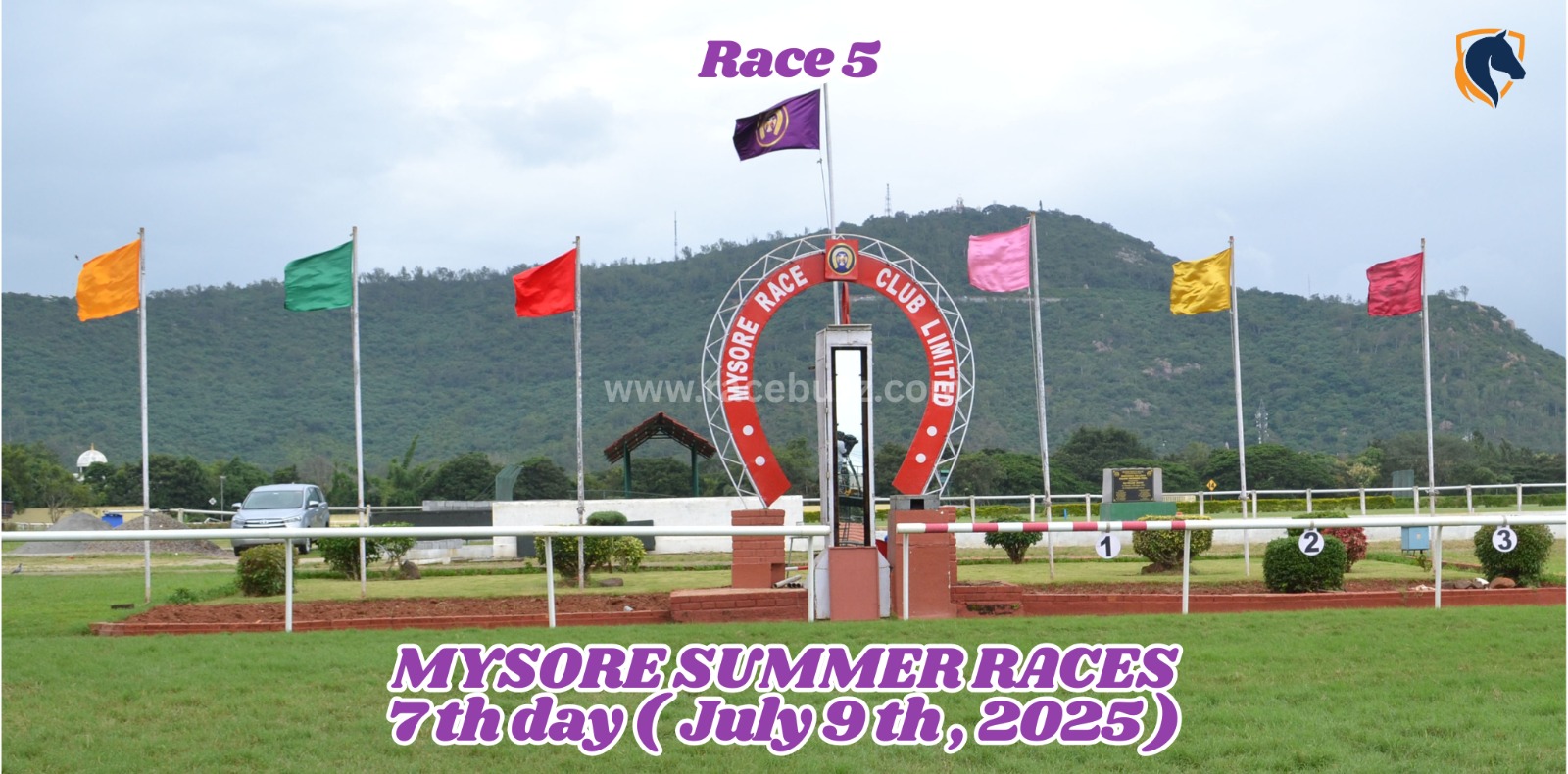 Gold Empire crosses the finish line ahead of El Rey and Fortis to win the feature Colts Trial Stakes at Mysore Summer Races Day 7 in a dominant 1400-metre effort.