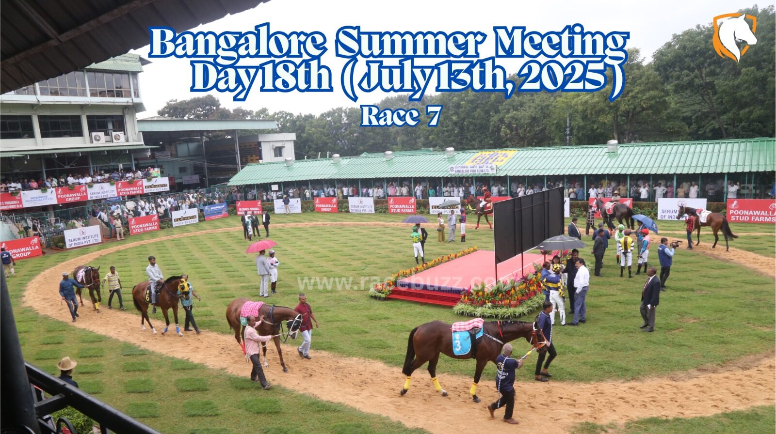 Promiseofthefuture crosses the finish line ahead of Mountain Jewel and Don Carlos to claim the Hyderabad Salver at Bangalore Turf Club.
