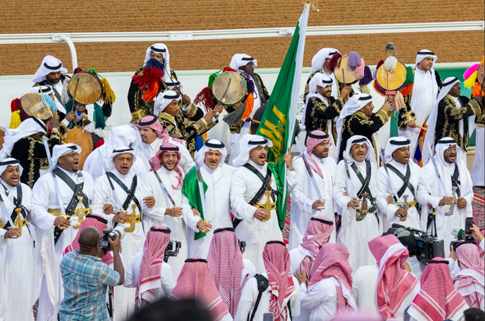 Runners break from the gate under the Riyadh sun at King Khalid Racecourse on July 26, 2025