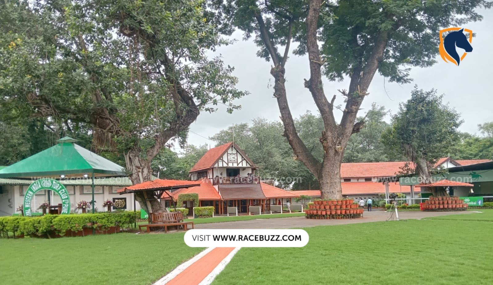 Jockeys line up at the Pune Meeting 2025 during a race at the RWITC's Pune Turf Club