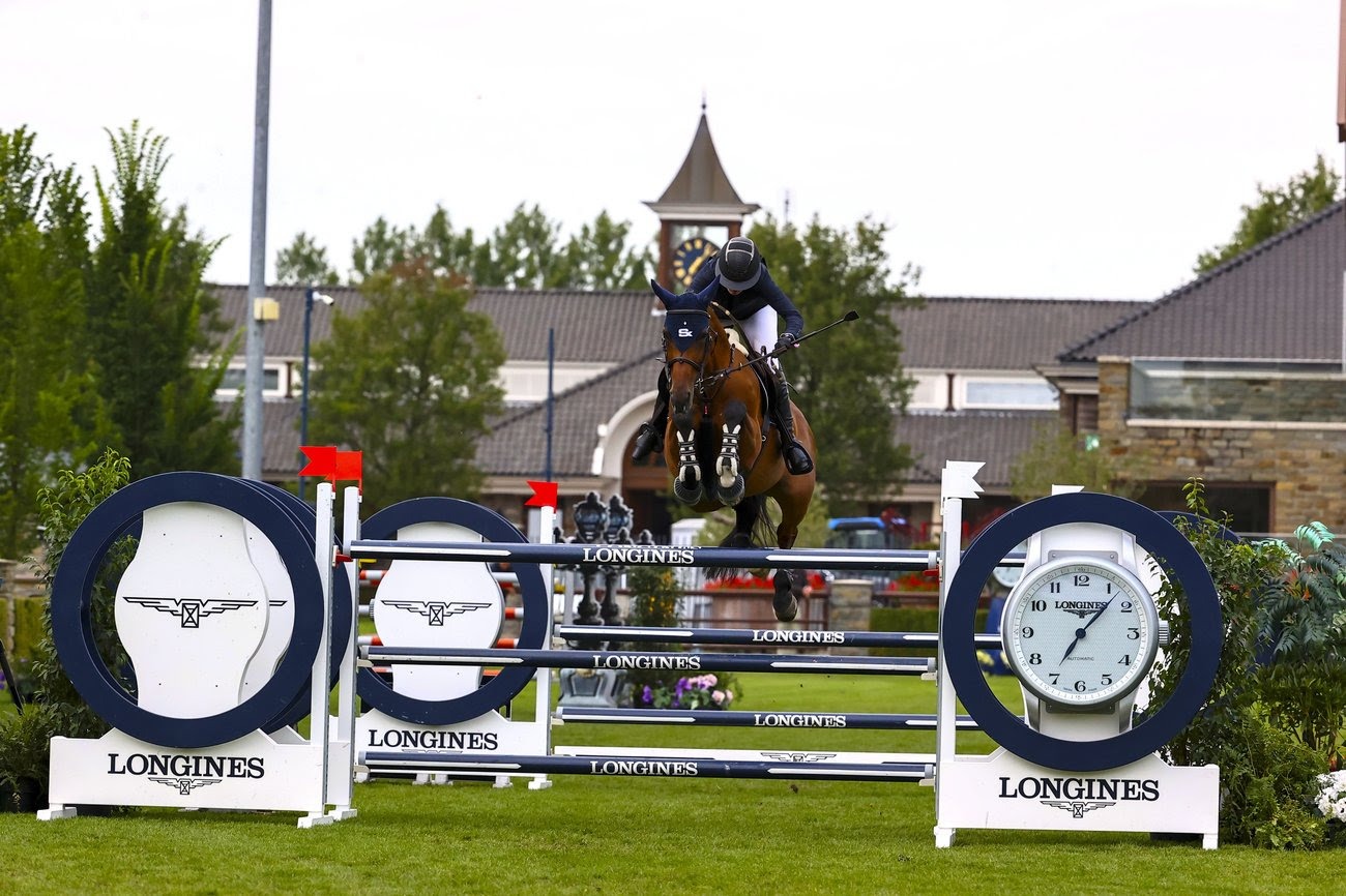 Zoe Conter and La Una winning the CSI4* Grand Prix at Longines Global Future Champions in Valkenswaard