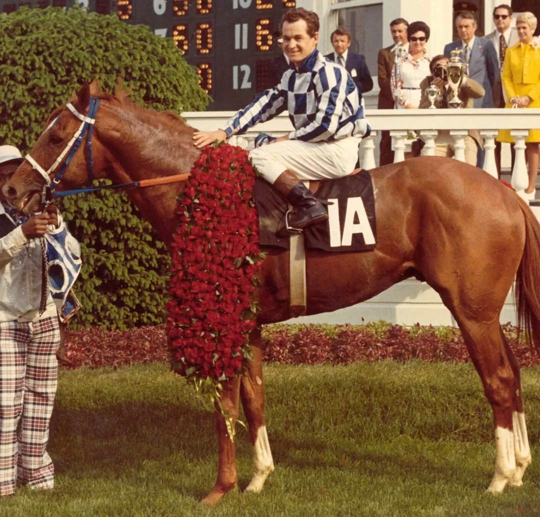 Ron Turcotte riding Secretariat during the 1973 Belmont Stakes victory