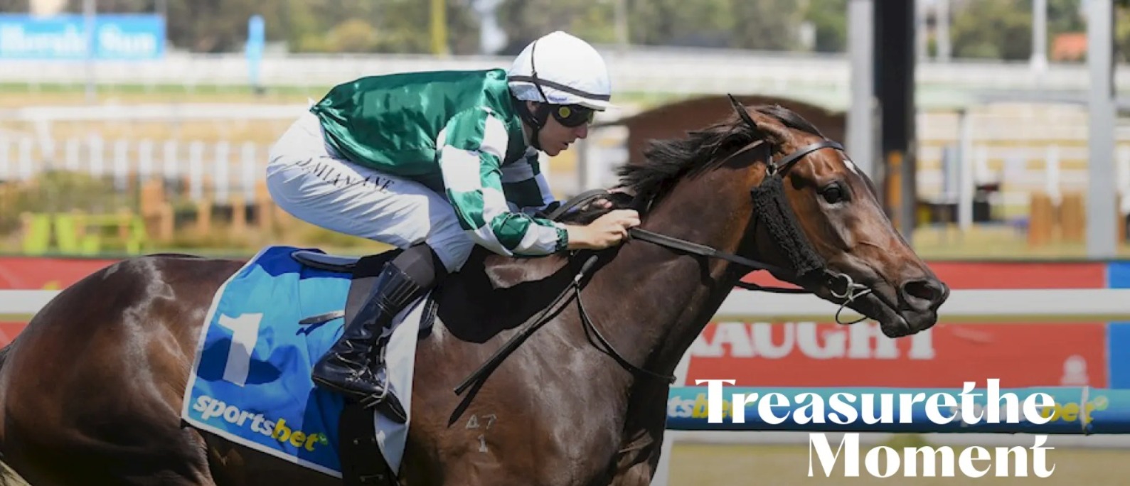 Crowded stands at Caulfield Racecourse during the spring opener with horses racing on track