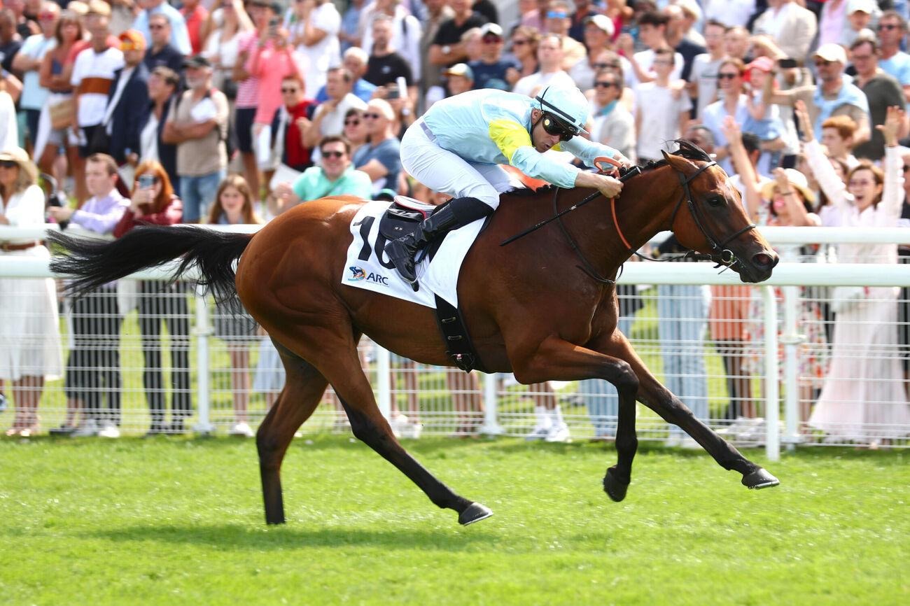 View of Deauville-La-Touques Racecourse during the Deauville Barrière Meeting 2025