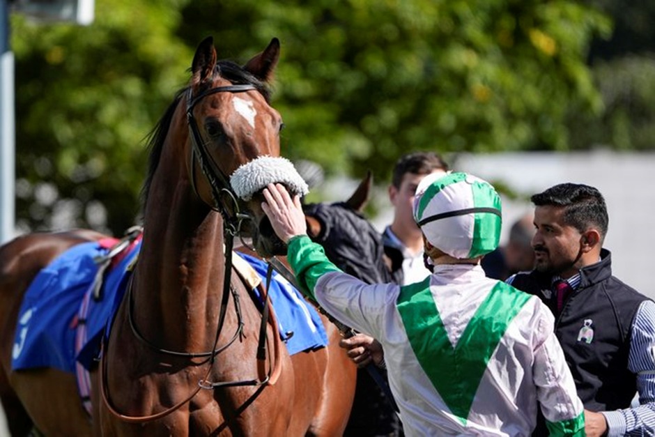 Horses racing at Epsom Downs during the Bank Holiday Raceday, August 2025