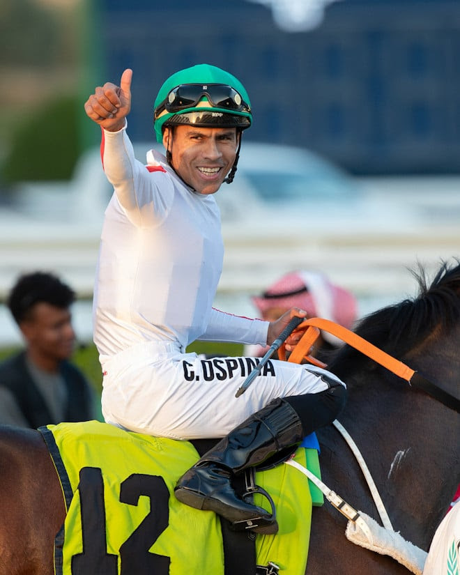 Camilo Ospina celebrates Taif Winter Season title at King Khalid Racecourse