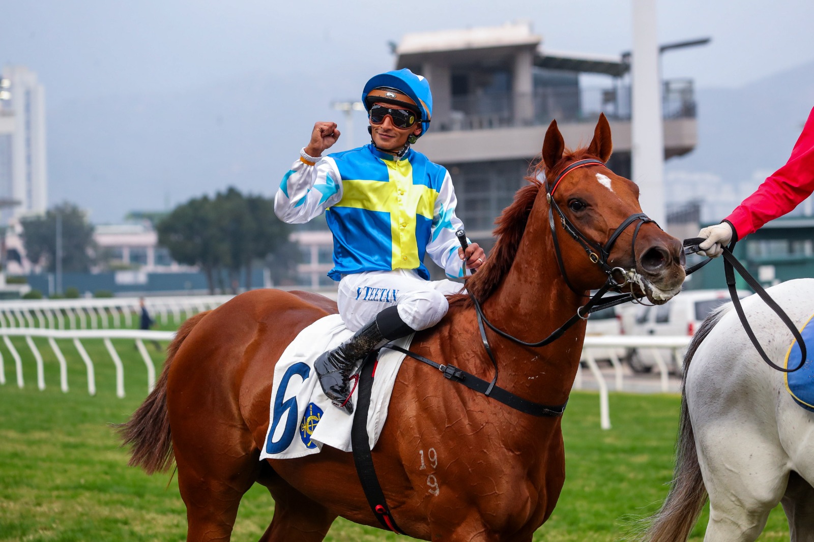 Karis Teetan riding Ka Ying Rising during Sha Tin Season Opener