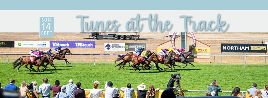 Horses racing at Northam Racecourse during Tunes at the Track 2025