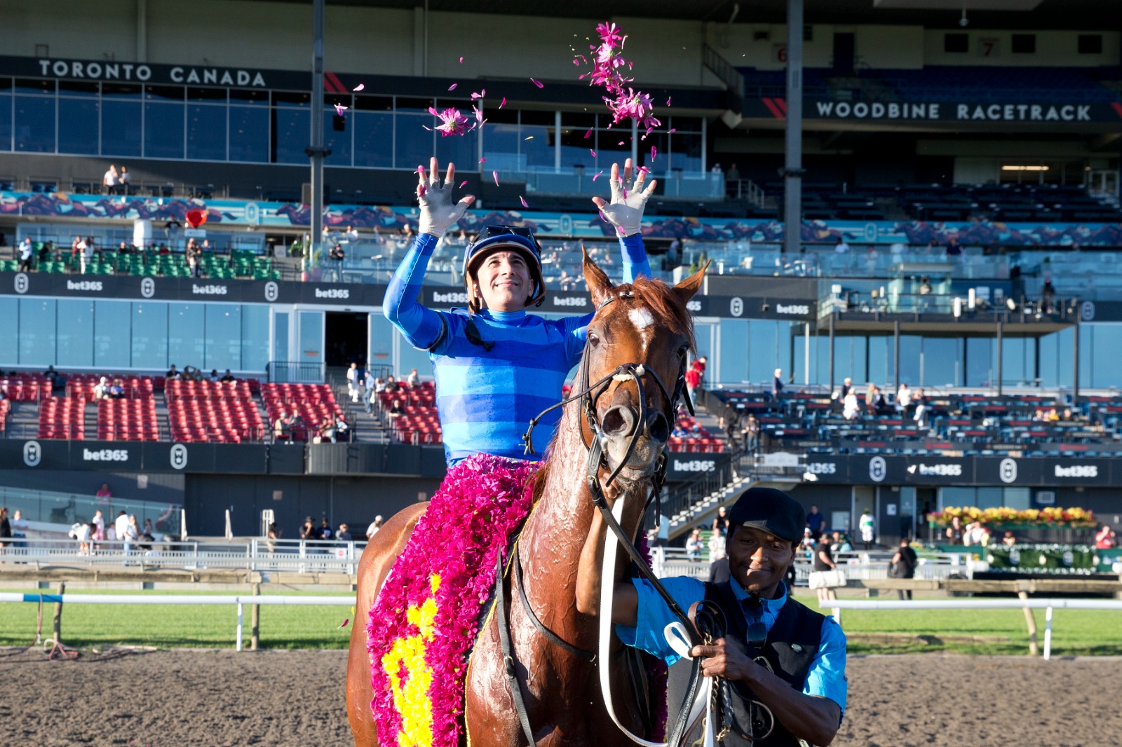 Tom’s Magic winning the 135th Breeders’ Stakes at Woodbine with Rafael Hernandez aboard