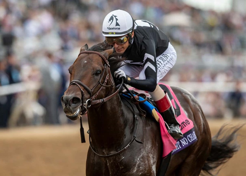 Horses racing at Santa Anita Park on October 4, 2025