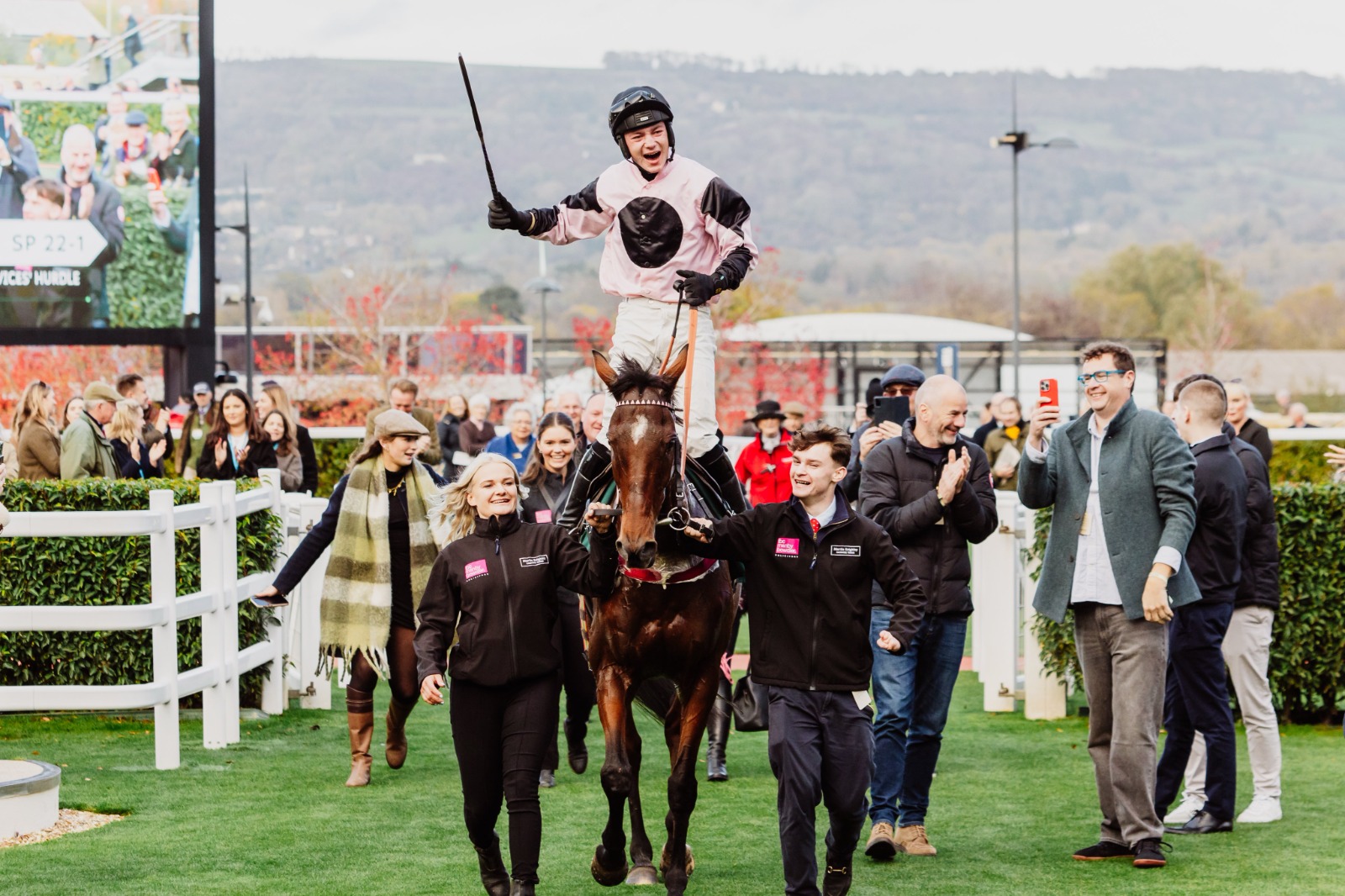 Three Card Brag wins the William Hill Showcase Handicap Chase at Cheltenham