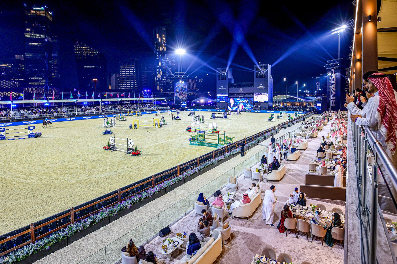 Longines Global Champions Tour Riyadh 2025 Finals under floodlights