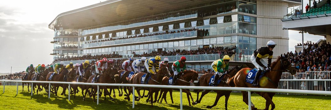 Ballybrit Racecourse action on 26 October 2025 with horses and jockeys in full stride