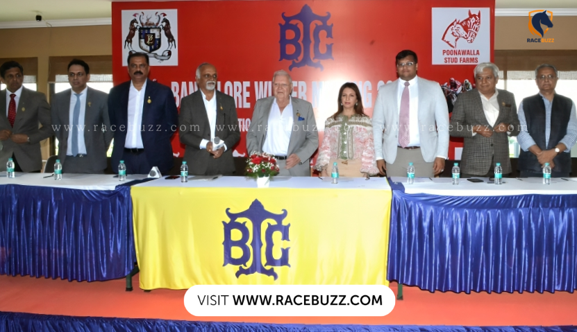 “Bangalore Turf Club announces 2025–26 Winter Meeting with record prize money and rich racing schedule, featuring BTC Committee members and Mr. Zavaray S. Poonawalla at press conference.”