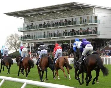 The Real Whacker galloping at Wetherby ahead of the Charlie Hall Chase 2025