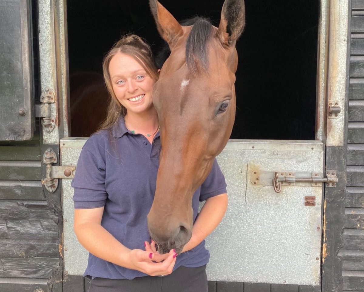 Flo Willis riding Afadil ahead of the Keagan Kirkby Charity Race at Wincanton