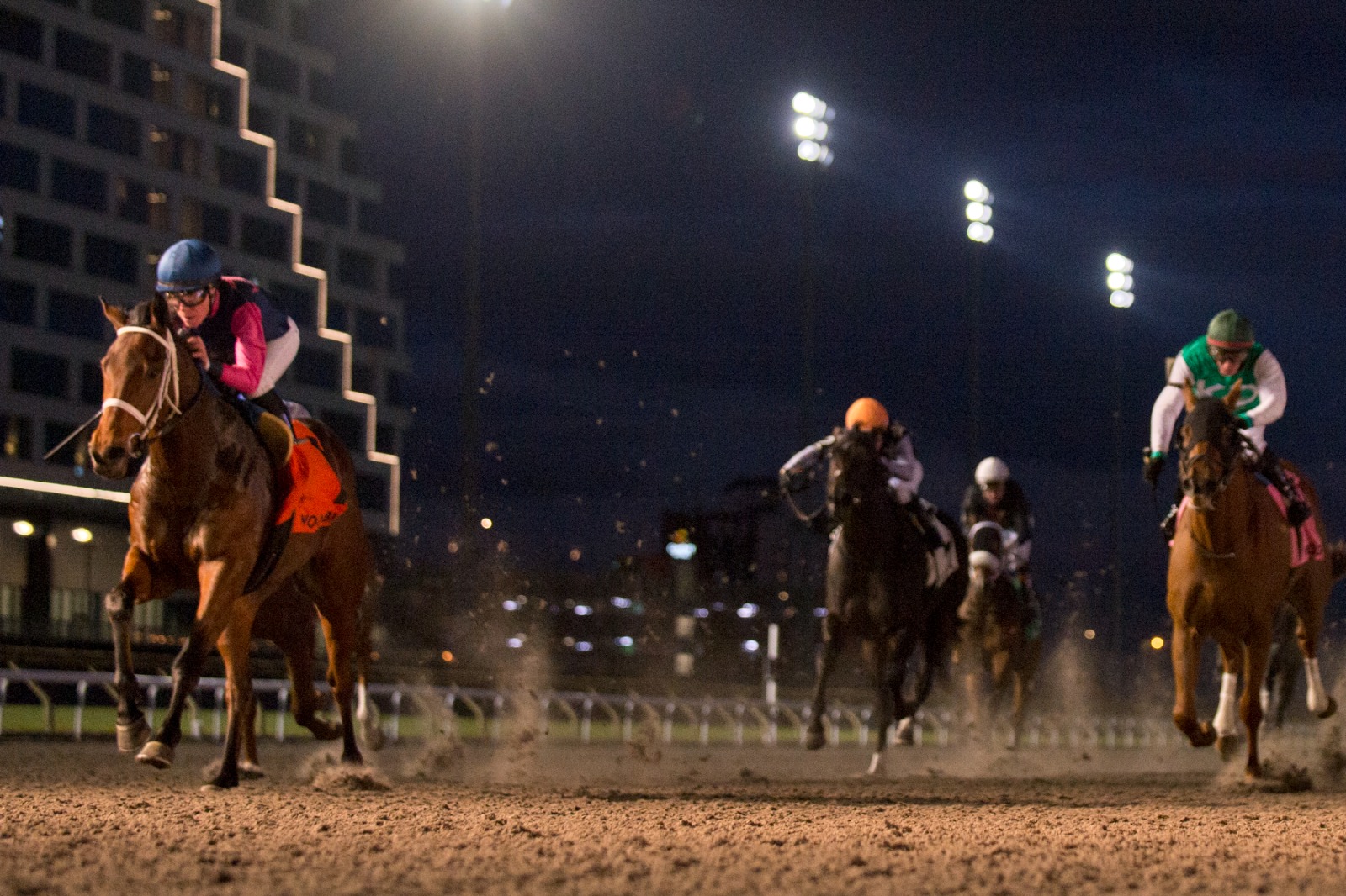 Duckduckduck crosses the finish line at Woodbine to win the Clarendon Stakes