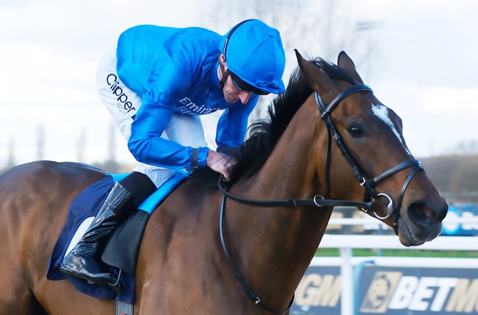 Horses warming up before racing at Southwell Racecourse
