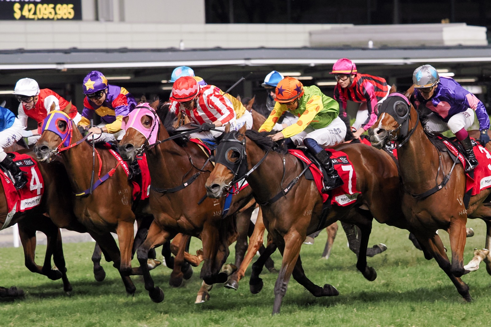 Vincent Ho and Hugh Bowman celebrating at Happy Valley after qualifying for the LONGINES International Jockeys Championship