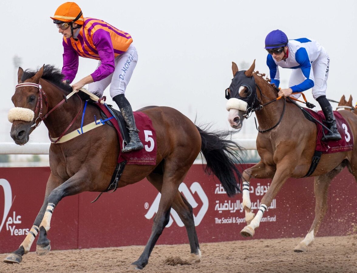 Qatar race results 27 December – Mubkhar Al Shahania crossing the finish line