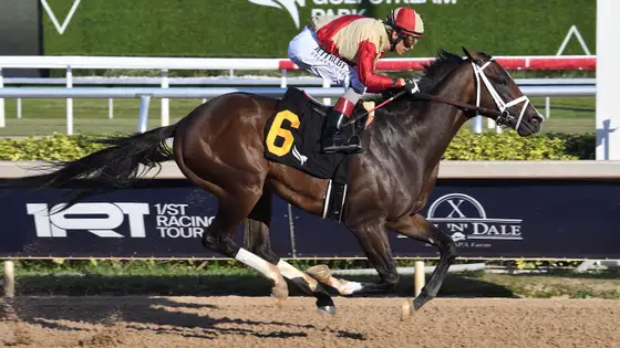 Christophe Clement Stakes trophy presentation at Gulfstream Park