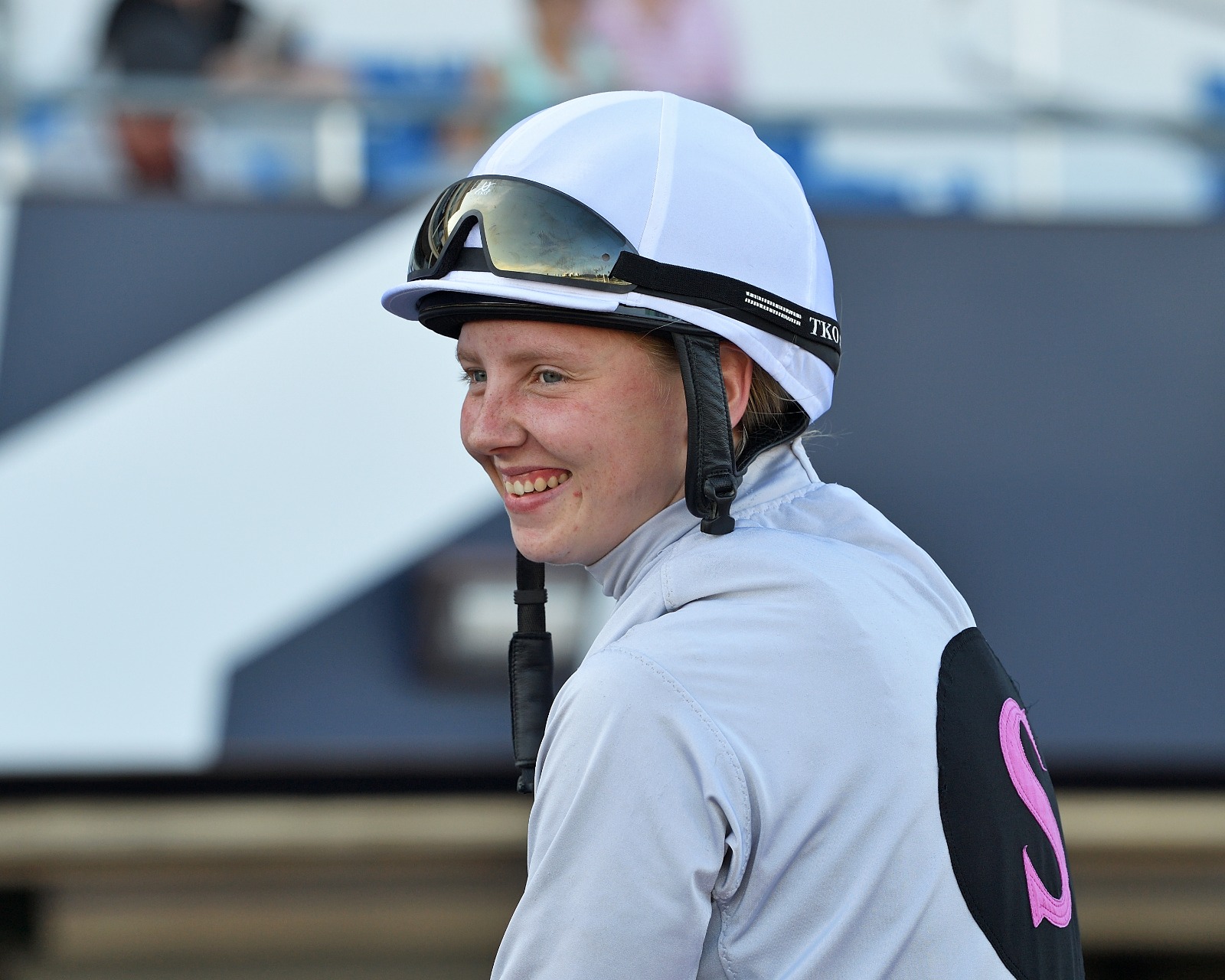 Cornelia Hartsmar first North American win aboard Lady River Lily at Gulfstream Park