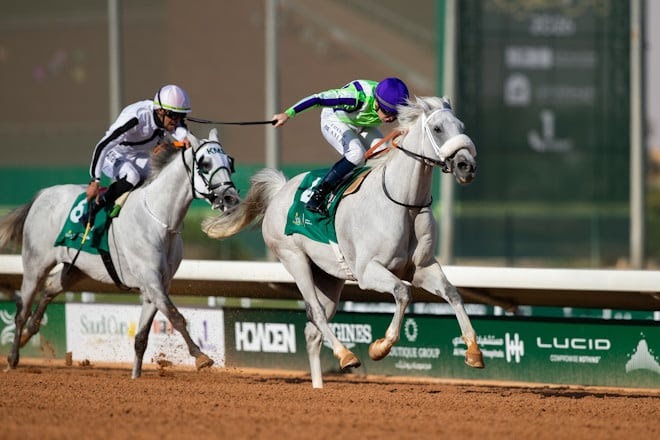 First Classs winning the Obaiyah Arabian Classic under Connor Beasley at King Abdulaziz Race Result 14 February