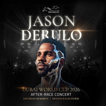 Jason Derulo performing live at Meydan Racecourse during Dubai World Cup 2026