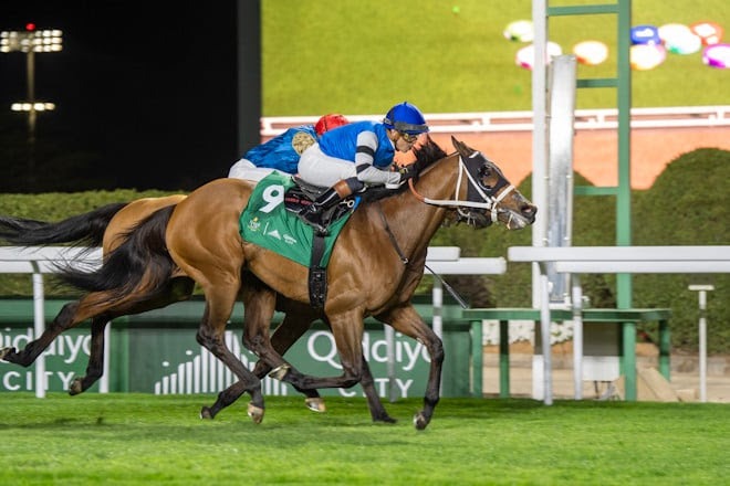 Reef Runner winning the Turf Sprint – King Abdulaziz Race result 14 February
