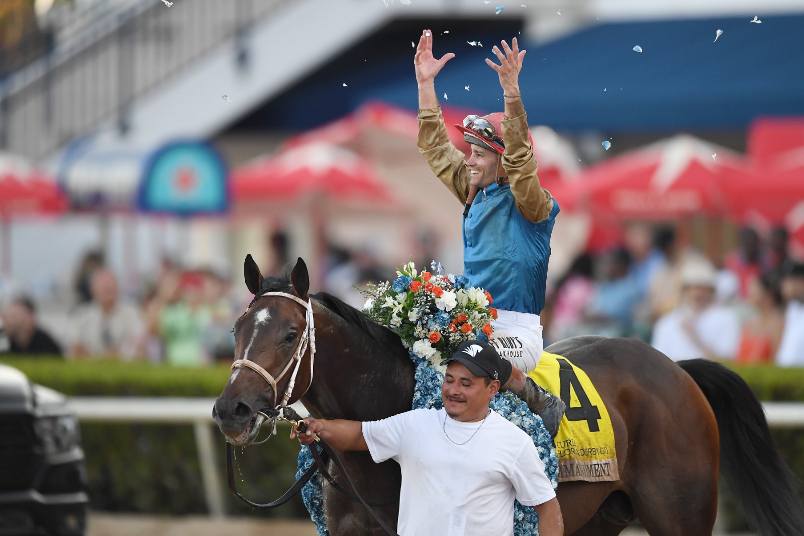 Commandment winning Florida Derby 2026 at Gulfstream Park