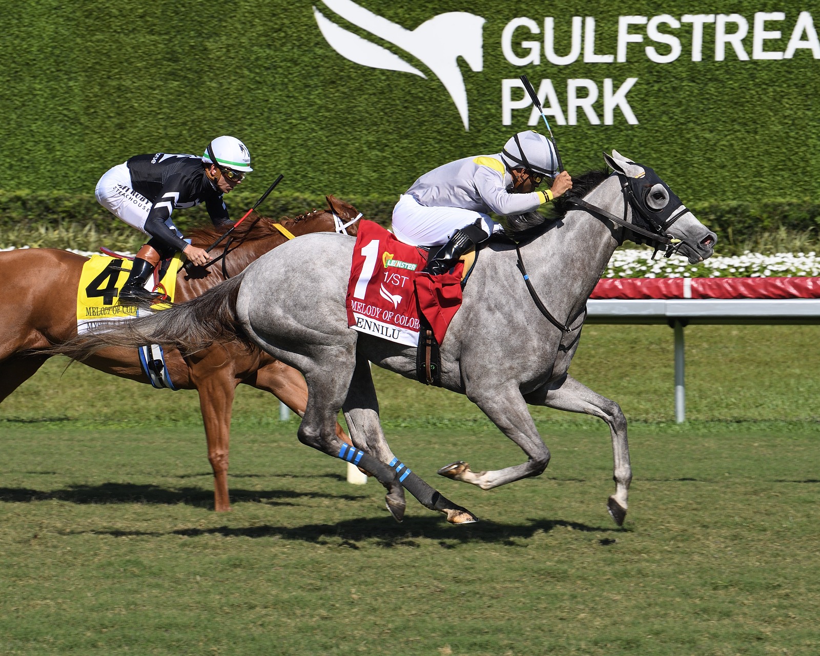 Irad Ortiz Jr. celebrating Gulfstream Park riding title 2026
