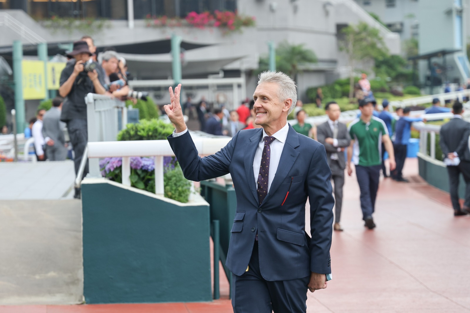 Mark Newnham celebrating treble at Sha Tin race results 29 March