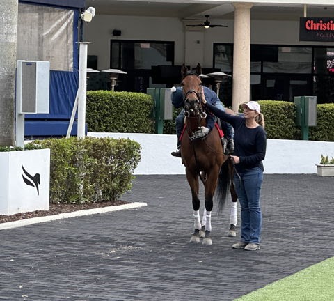 Tara Neigel standing in front of her Woodbine 2026 season