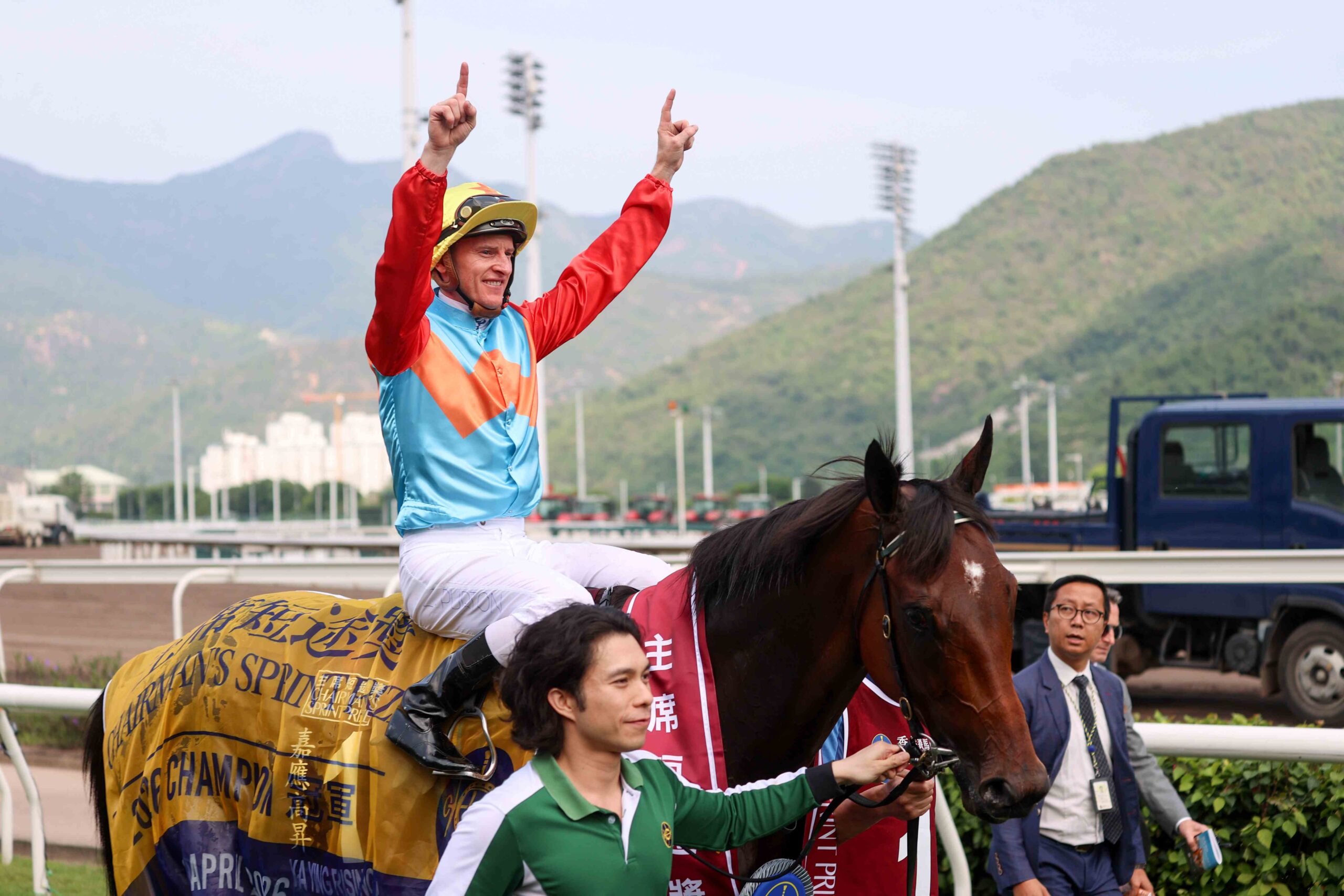 Ka Ying Rising winning Chairman’s Sprint Prize at Sha Tin