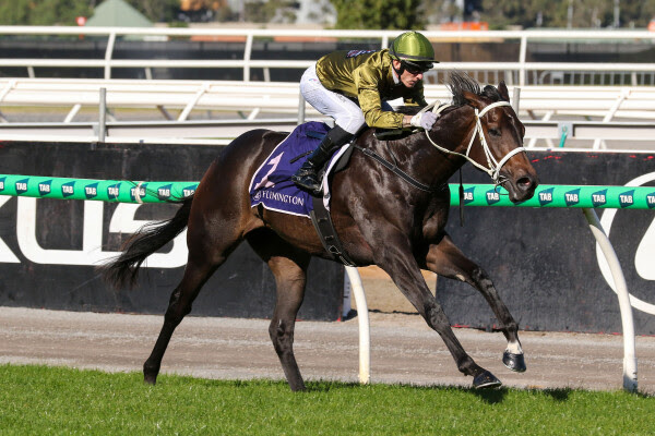 Blind Raise winning ANZAC Day Stakes at Flemington